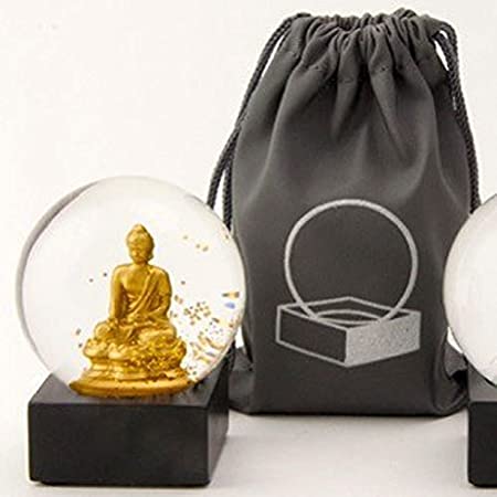 CoolSnowGlobes Mini Buddha to Go Snow Globe Gold