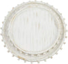 Mud Pie White Washed Round Beaded Tray