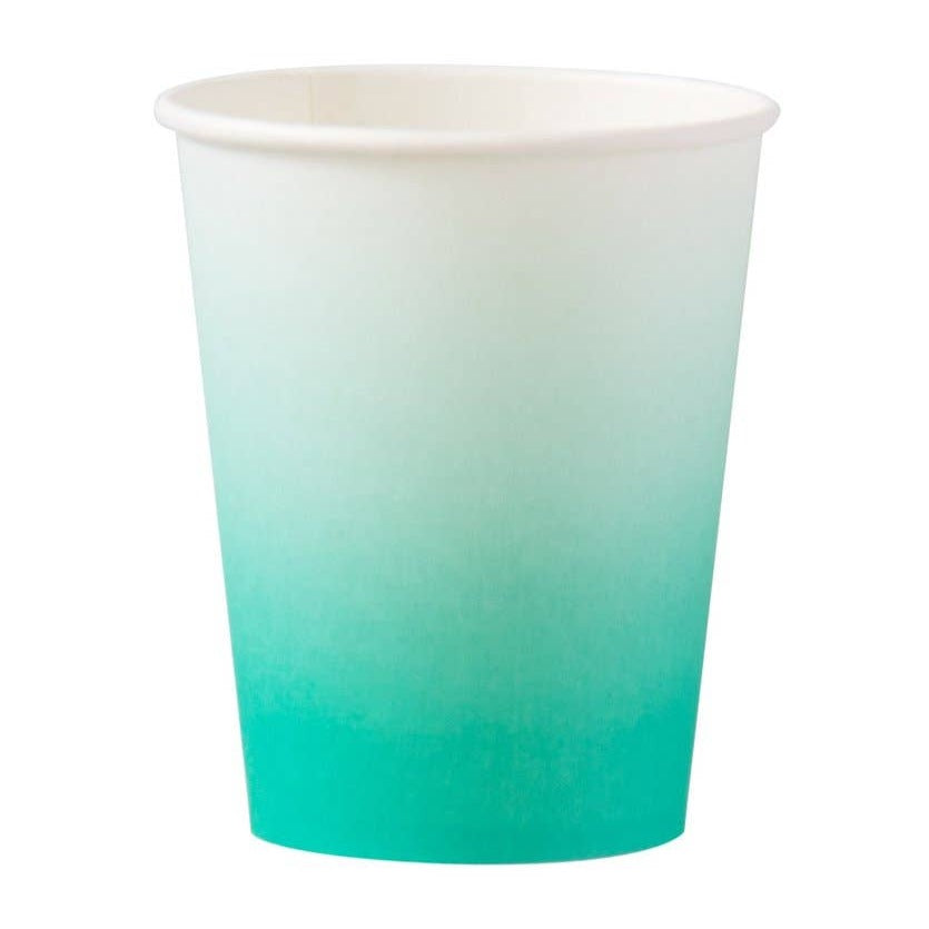 Teal Ombre Paper Cups