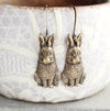 A Pocket of Posies - Bunny Rabbit Earrings - Antiqued Brass