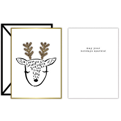 Black & White Christmas Card with Hair Clips
