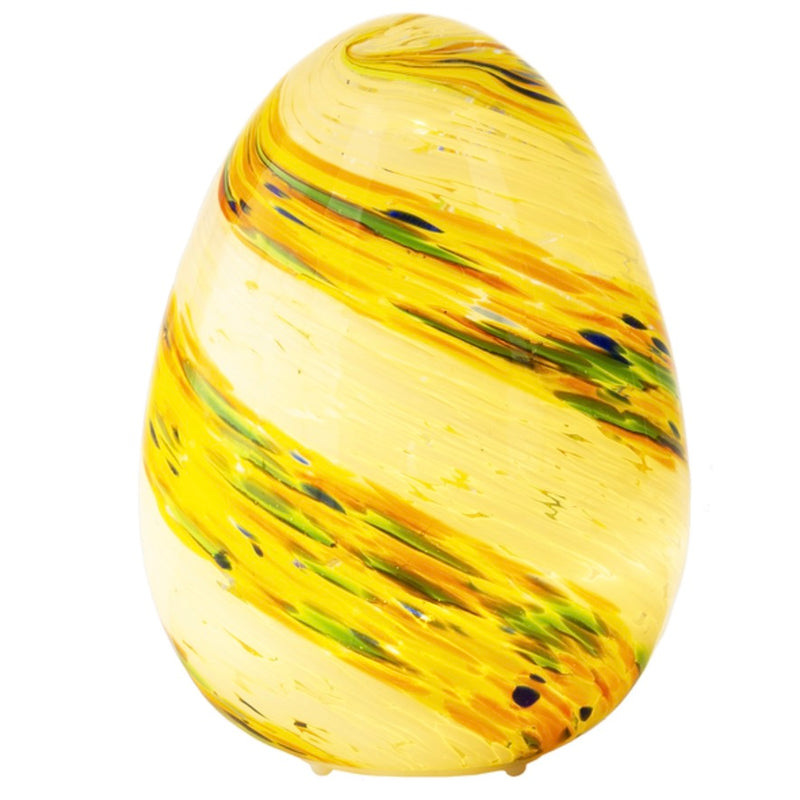 Light Up Egg Shape Glass Orb - Yellow | Putti Fine Furnishings Canada