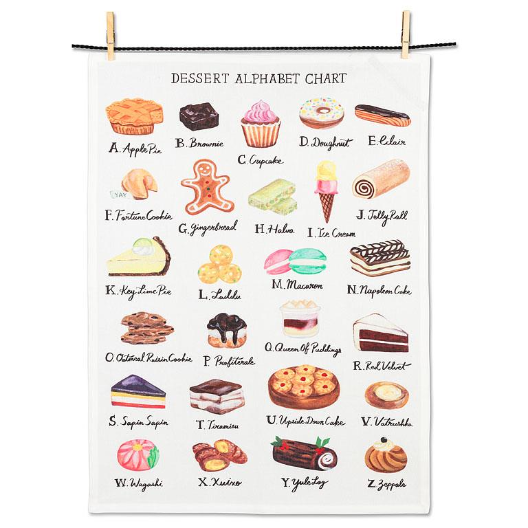 Desserts Alphabet Kitchen Towel | Putti Fine Furnishings 