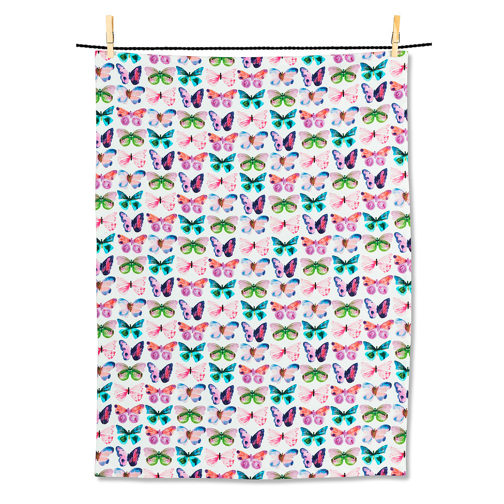 Watercolour Butterfly Tea Towel | Putti Fine Furnishings 