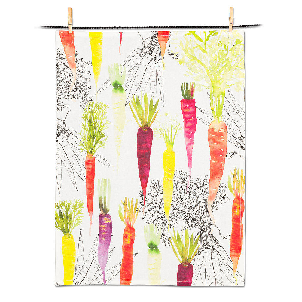 Heirloom Carrots Tea Towel | Putti Fine Furnishings Canada 