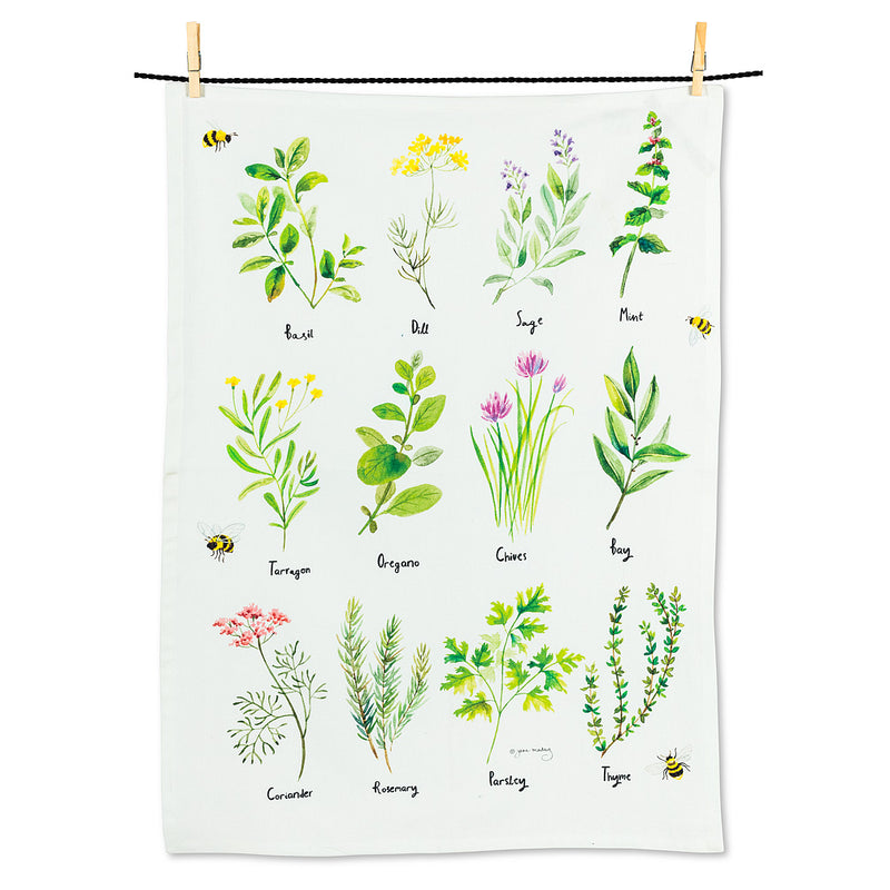 Twelve Herbs Tea Towel | Putti Fine Furnishings 