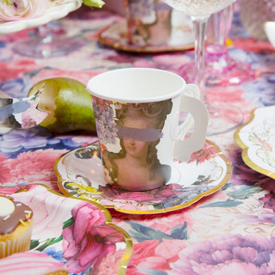 Floral Teacup & Saucer Set - 12 Pack