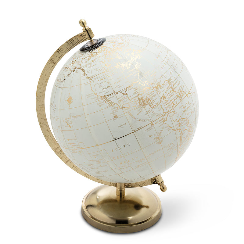 Globe on Stand - Ivory & Gold