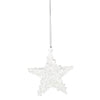 Beaded Glass Star Ornament - White