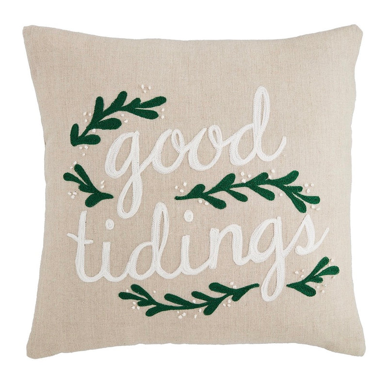 "Good Tidings" Christmas Pillow | Putti Christmas Canada
