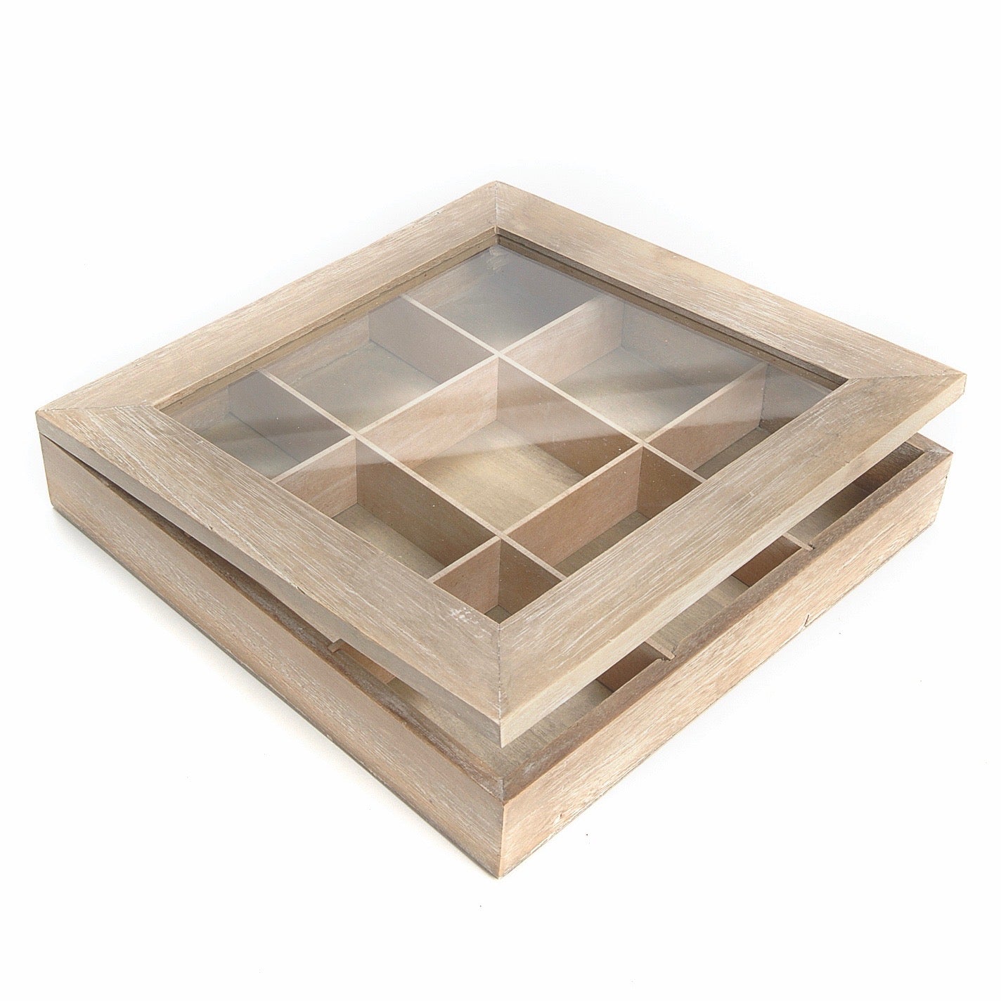 Wood Curiosity Box with Glass Lid  | Putti Fine Furnishings 