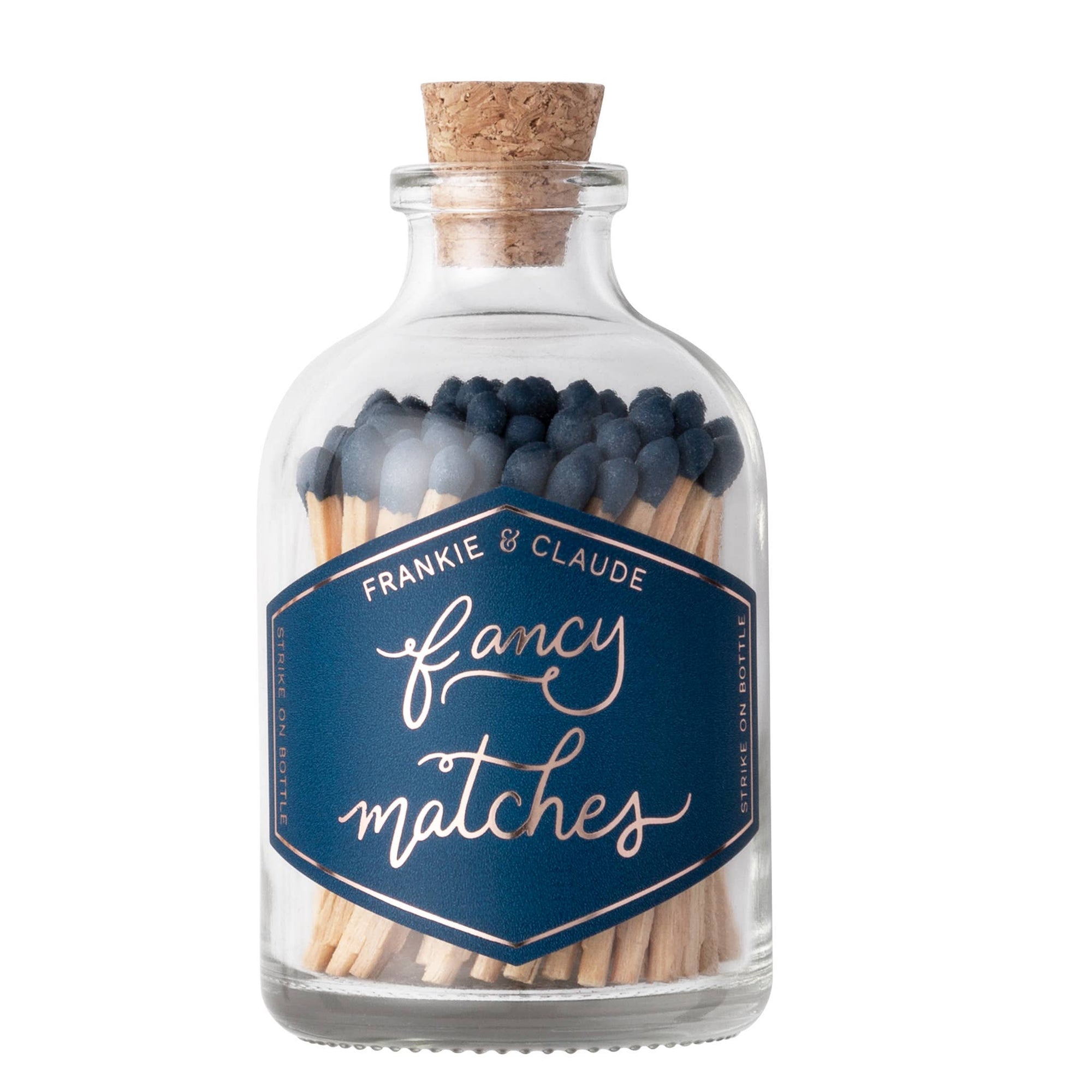 Fancy Matches Navy Blue Small Match Jar