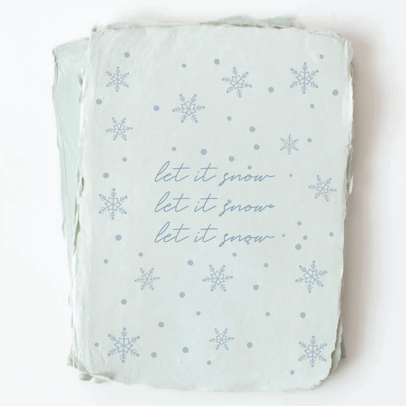 Handmade Paper "Let it snow" Christmas Greeting Card Box Set