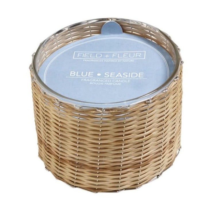 Hillhouse Naturals Handwoven 3 Wick Candle - Blue Seaside | Putti Fine Furnishings 