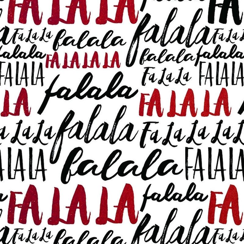 Fa La La La Wrapping Paper Roll - 3 Sheets