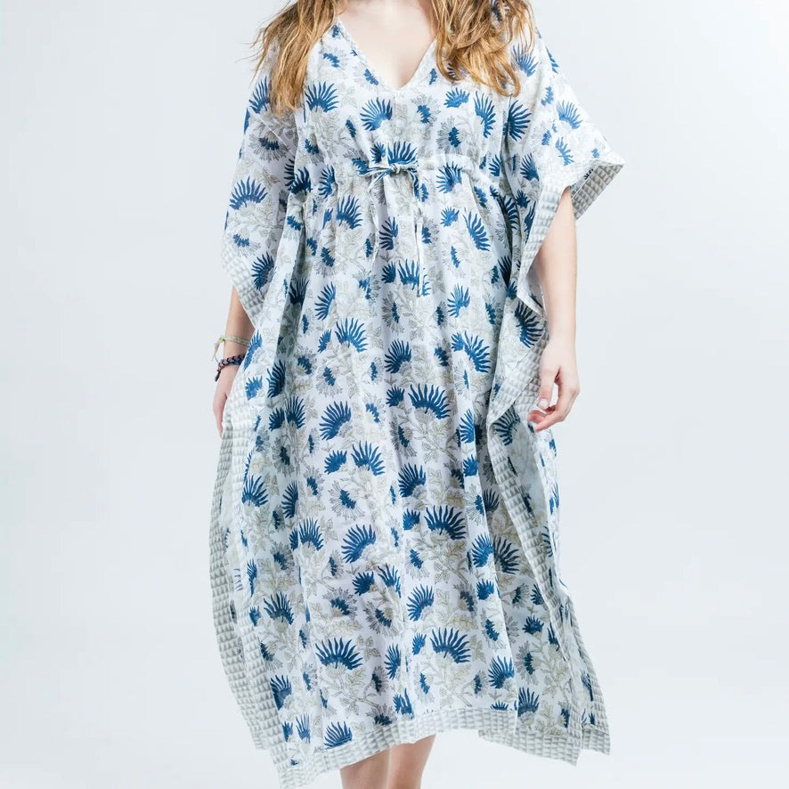 Nest Factory Victorian Floral Kaftan 2ply - Blue