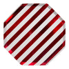 Meri Meri Red Stripe Foil Paper Plate - Large | Putti Christmas Canada