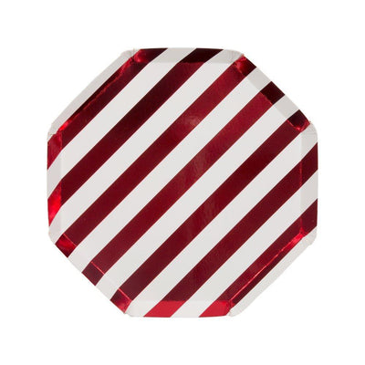 Meri Meri Red Foil Stripe Paper Plate - Small
