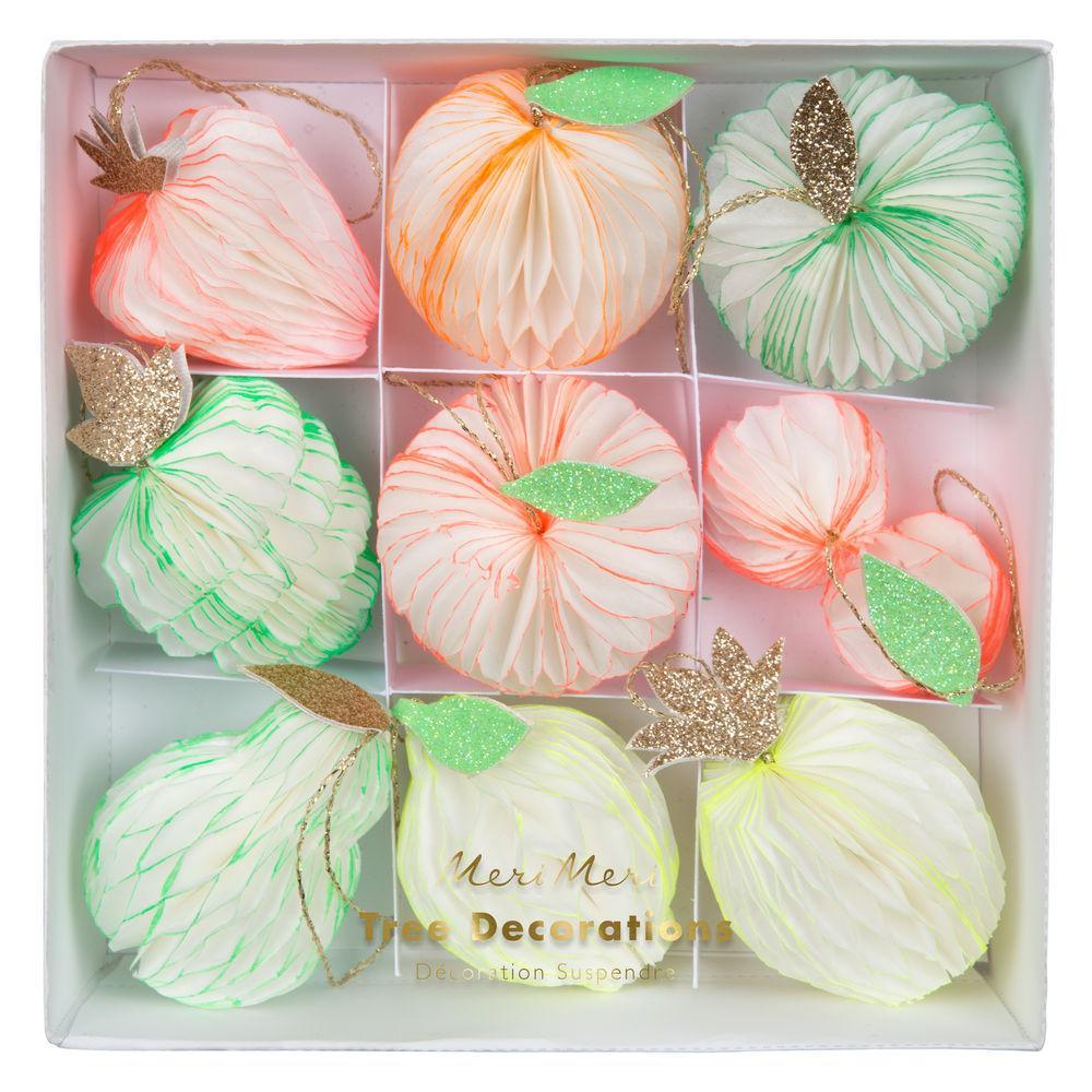 Meri Meri Fruit Honeycomb Paper Baubles