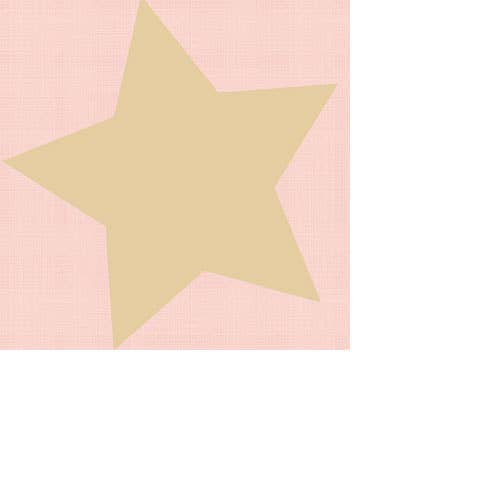 Large Star Gold On Salmon Paper Napkin - Cocktail