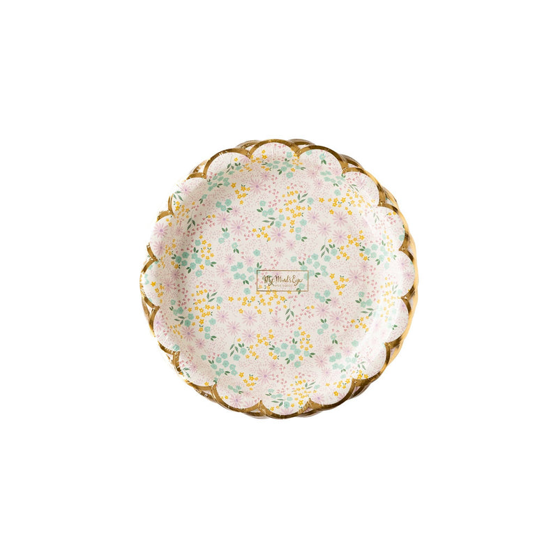 Ditsy Floral Round Scallop Paper Plate