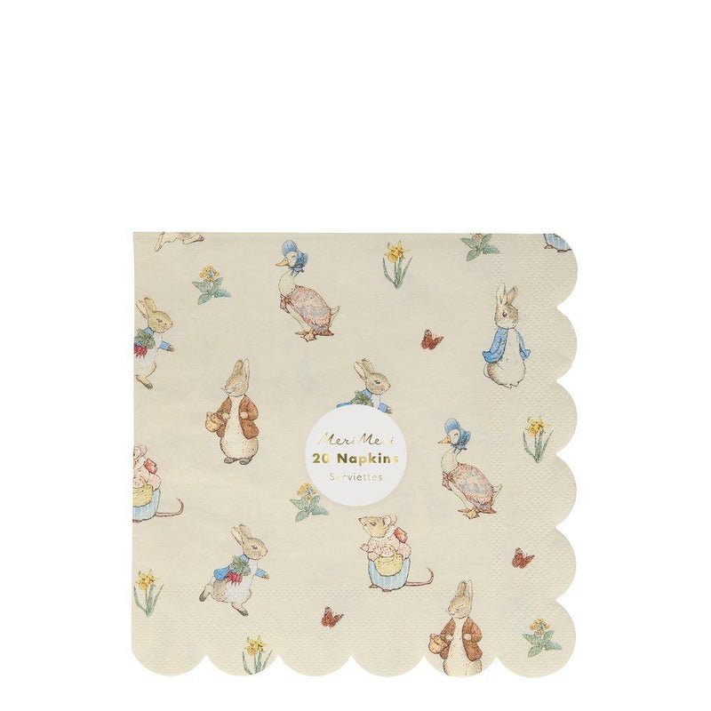 Meri Meri Peter Rabbit & Friends Paper Napkins - Large | Putti Party Supplies 