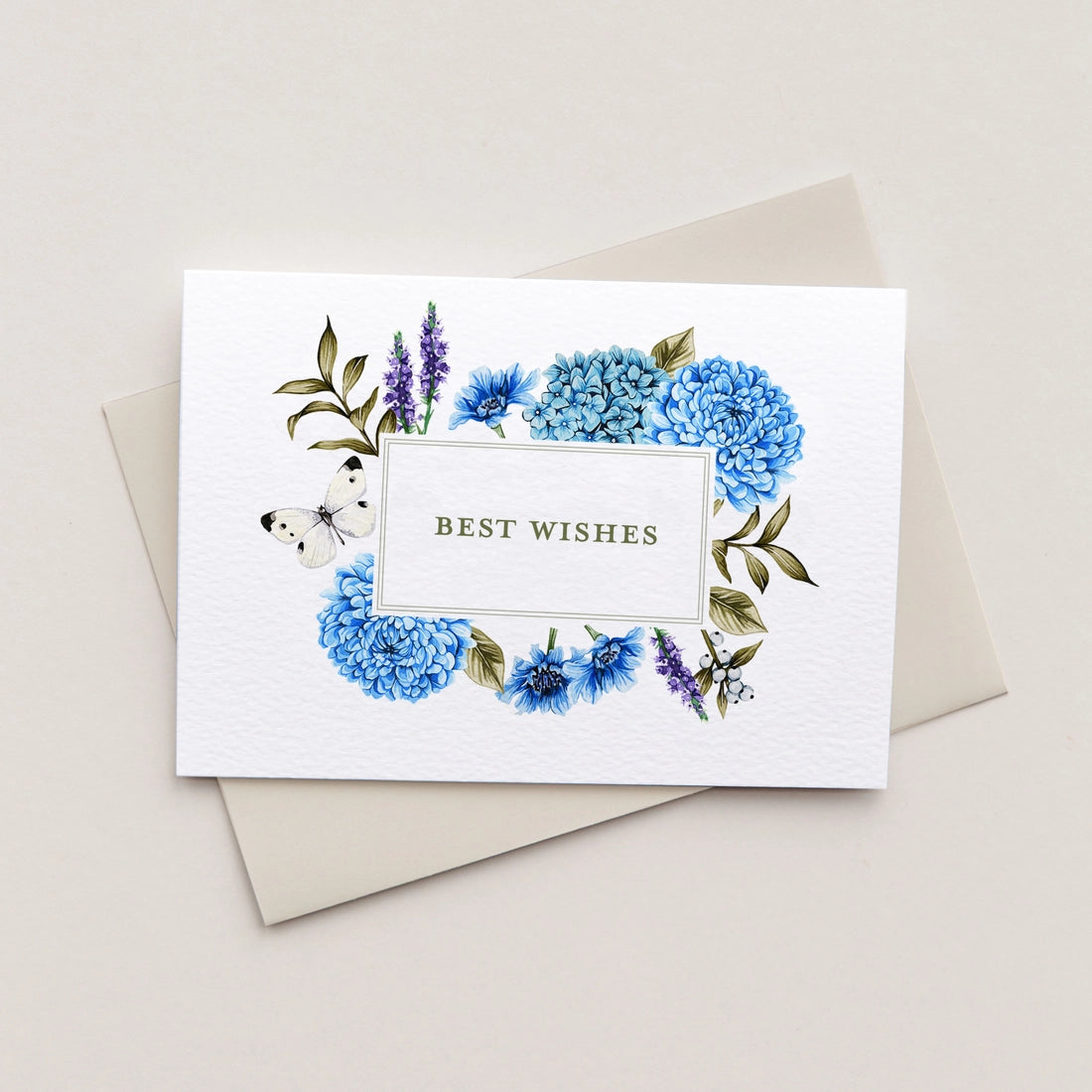 Summer Floral Watercolour "Best Wishes" Greeting Card