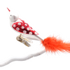 Red and White Polkadot Small Glass Bird Ornament | Putti Christmas