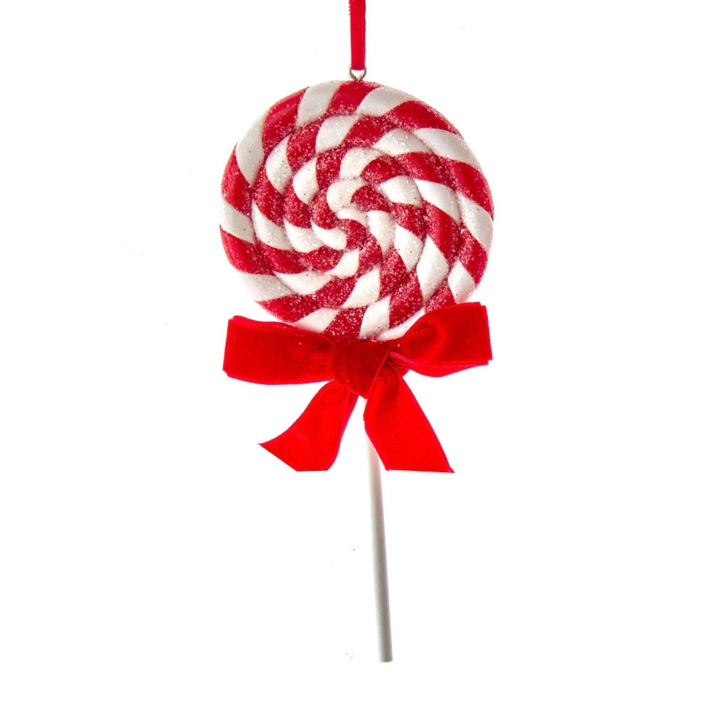 Peppermint Wide Stripe Lollipop Ornaments