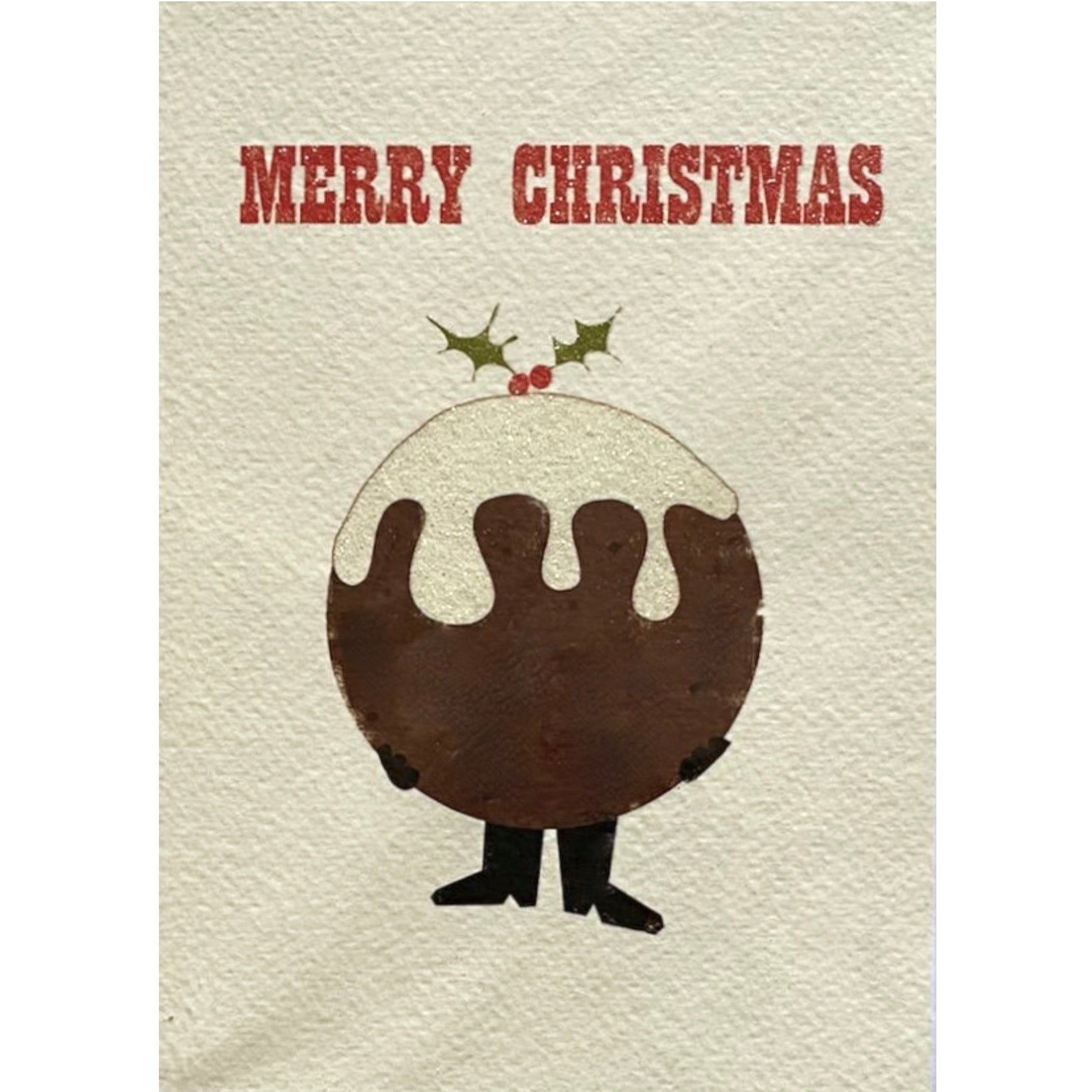 "Merry Christmas" Retro Pudding Greeting Card
