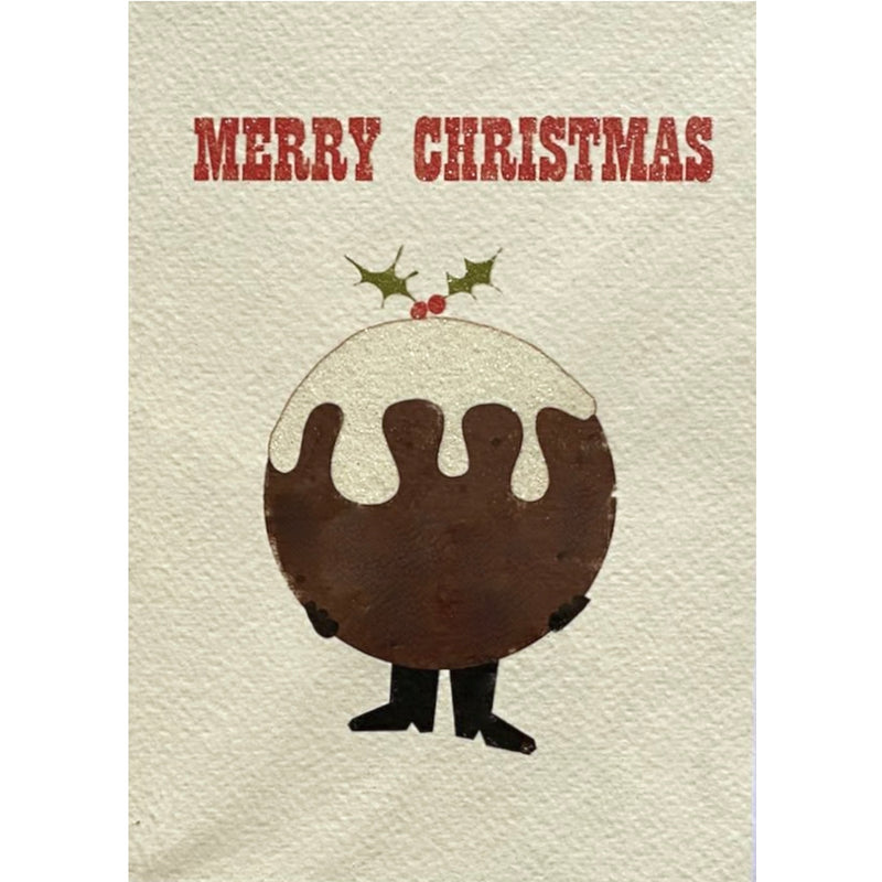 "Merry Christmas" Retro Pudding Greeting Card
