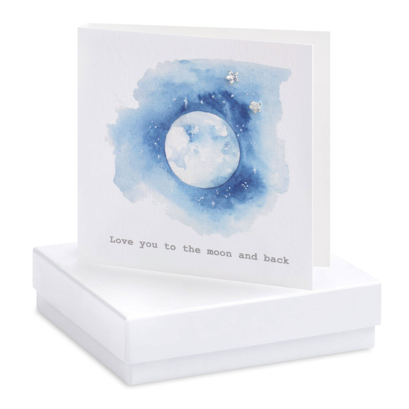 Crumble & Core - Boxed Love You To The Moon..Earring Card