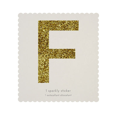 Chunky Gold Glitter F Sticker -  Party Supplies - MM-Meri Meri UK - Putti Fine Furnishings Toronto Canada