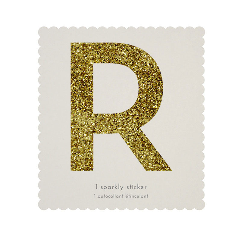 Chunky Gold Glitter R Sticker -  Party Supplies - MM-Meri Meri UK - Putti Fine Furnishings Toronto Canada