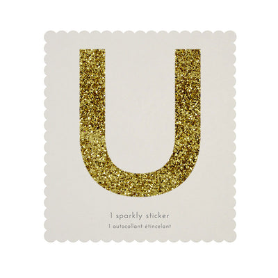 Chunky Gold Glitter U Sticker -  Party Supplies - MM-Meri Meri UK - Putti Fine Furnishings Toronto Canada