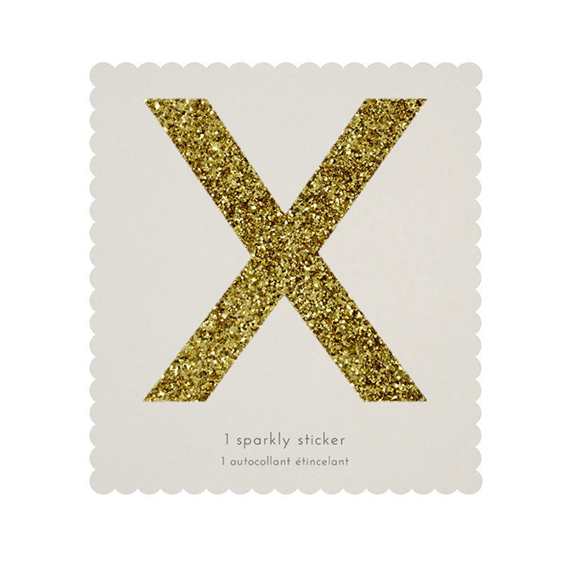 Chunky Gold Glitter X Sticker -  Party Supplies - MM-Meri Meri UK - Putti Fine Furnishings Toronto Canada