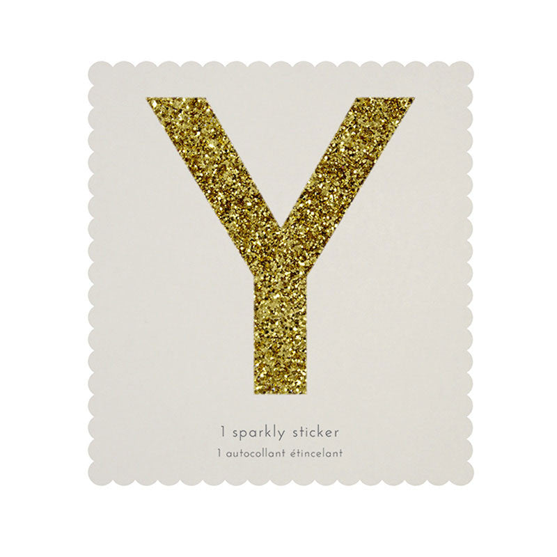 Chunky Gold Glitter Y Sticker -  Party Supplies - MM-Meri Meri UK - Putti Fine Furnishings Toronto Canada