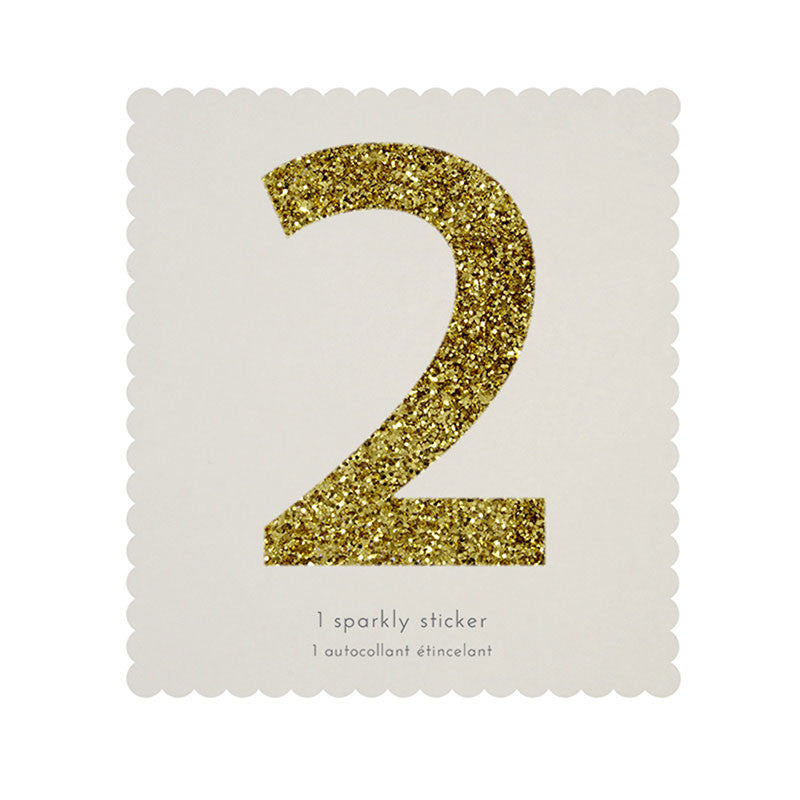 Chunky Gold Glitter Two Sticker -  Party Supplies - MM-Meri Meri UK - Putti Fine Furnishings Toronto Canada