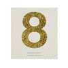 Chunky Gold Glitter Eight Sticker -  Party Supplies - MM-Meri Meri UK - Putti Fine Furnishings Toronto Canada