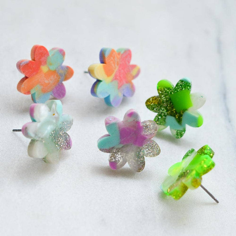 Esoteric London Jewellery - Recycled Flower Stud Earrings | Putti Fine Fashions 