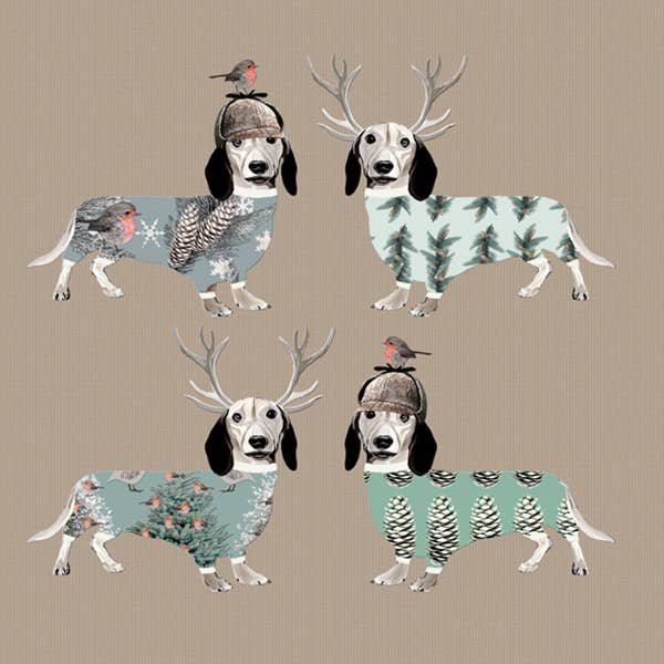 Festive Sausage dogs Christmas Card