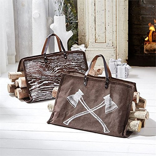  Fireside Luxury Fire Wood Log Carrier Cradle Lined Jute Bag, TC-Two's Company, Putti Fine Furnishings