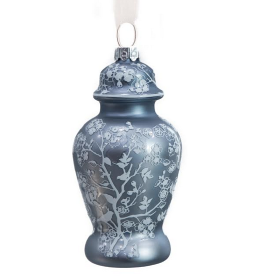 Blue Chinoiserie Vase Glass Ornament | Putti Christmas Celebrations 