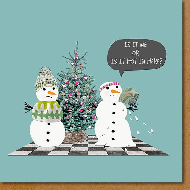 Melting Menopausal Snowlady Christmas Card | Putti Christmas Greeting Cards 