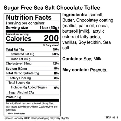 Sugar Free Sea Salt Chocolatey Toffee