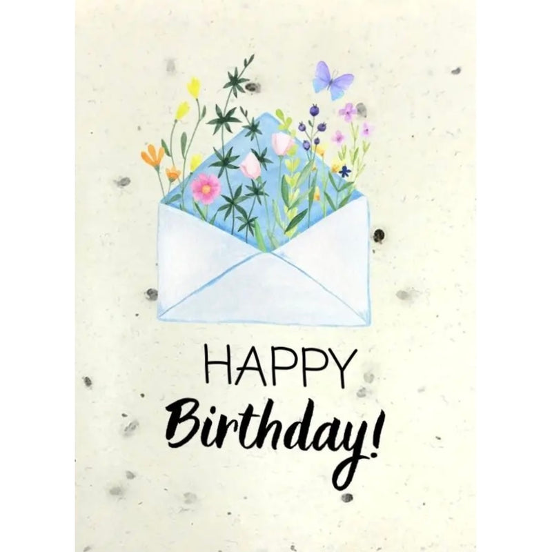 "Happy Birthday" Flower Envelope Plantable Seed Card | Putti Fine Furnishings 