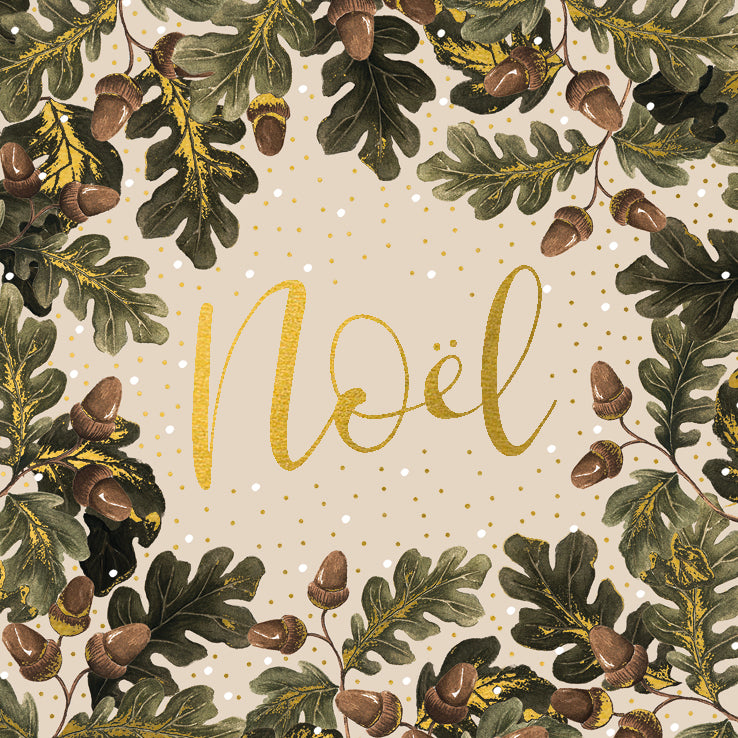 Acorns “Noel” Cello Pack Christmas Cards | Putti Christmas Canada 