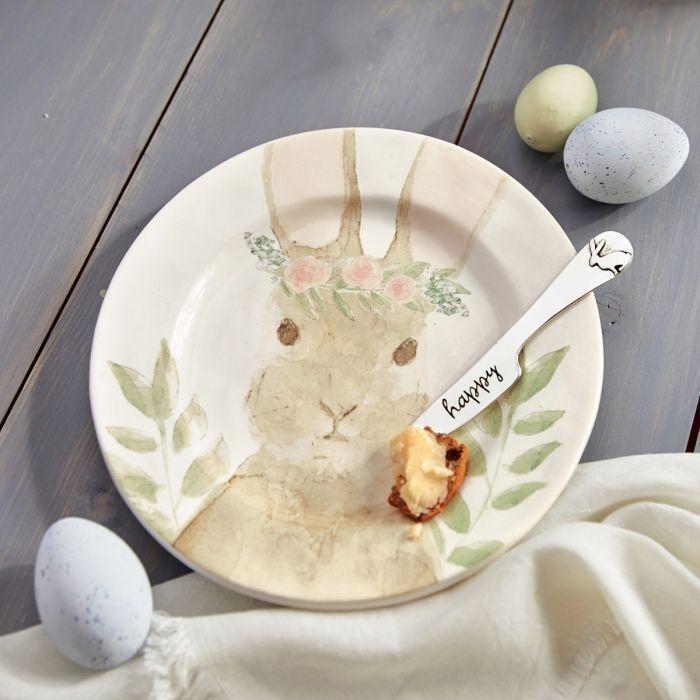 Mud Pie Water Color Bunny Cheese Set