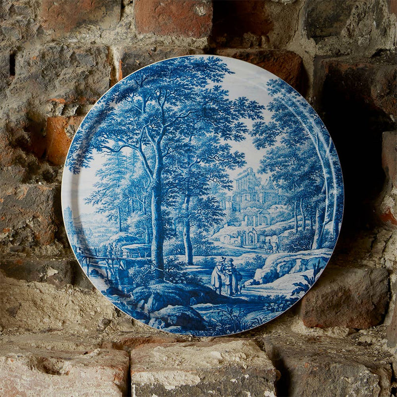 Landsacpe Round Serving Tray | Putti fine Furnishings Canada 