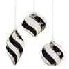 Black and White Spiral Glass Christmas Ornament | Putti Christmas